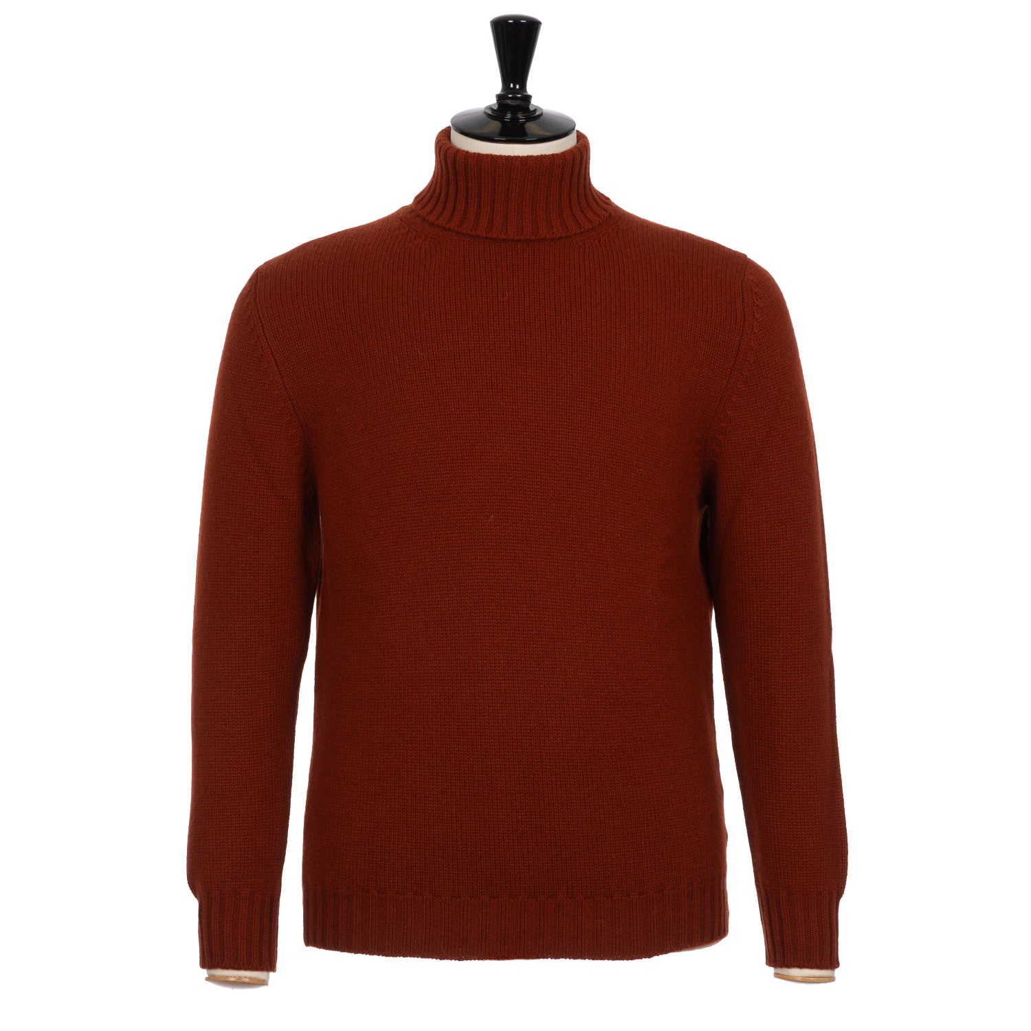 Exklusiv für Michael Jondral: Weinroter Rollkragenpullover aus schottischem 4-Ply Kaschmir on